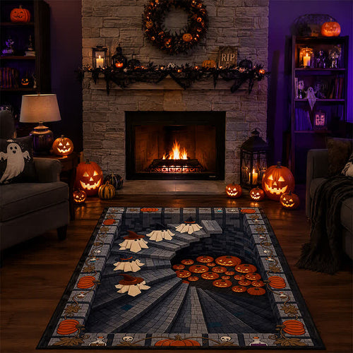 Oberon Ghost Area Rug | 3D Optical Illusion, Washable Polyester 0
