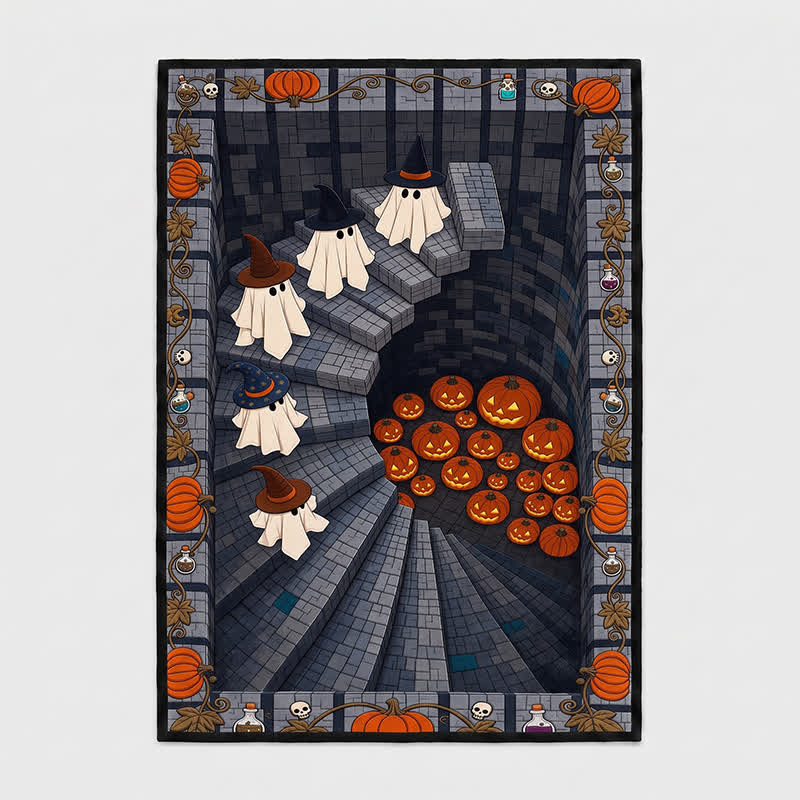 Oberon Ghost Area Rug | 3D Optical Illusion, Washable Polyester 4