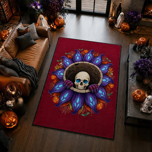 Omenk Skull Rug | 3D Visual, Non-Slip Polyester Area Rug 0
