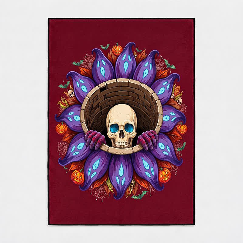 Omenk Skull Rug | 3D Visual, Non-Slip Polyester Area Rug 6