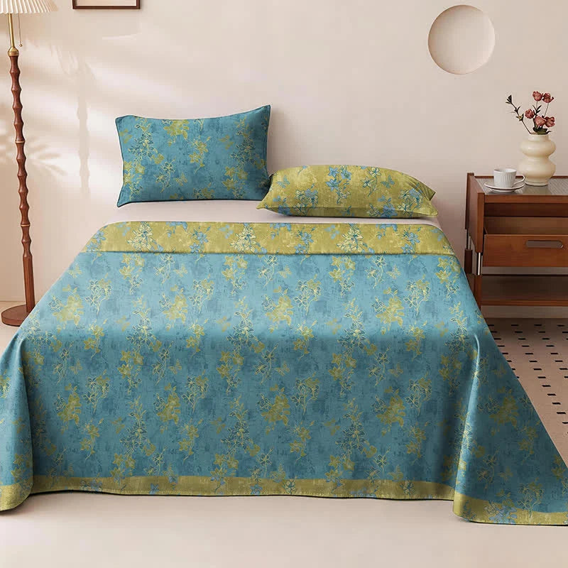 Oriana King Size Bedding Set | Reversible Cotton Floral Bedspread 0