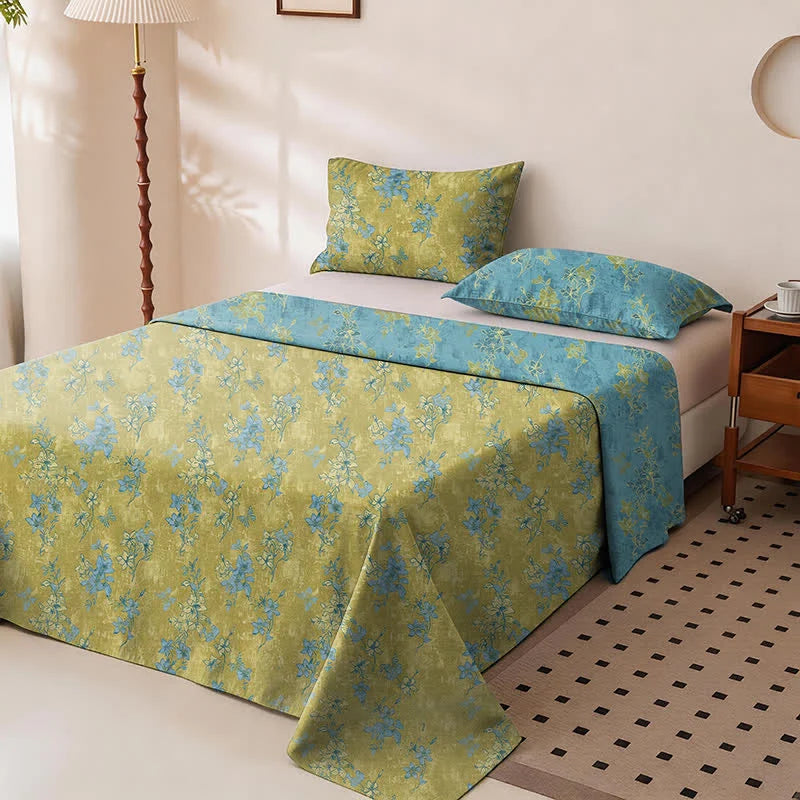 Oriana King Size Bedding Set | Reversible Cotton Floral Bedspread 5