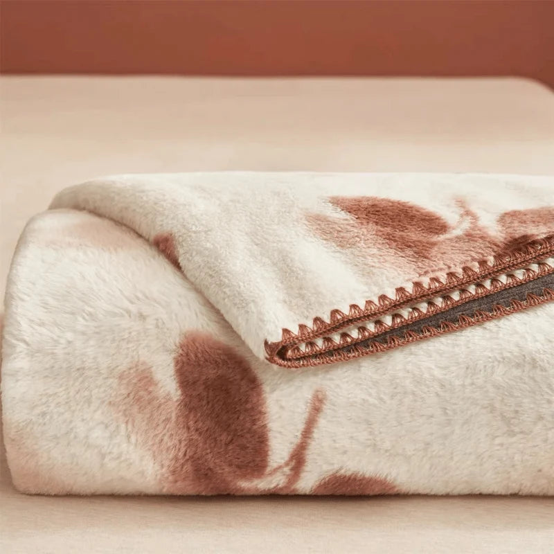 Orlenza Plush Throw Blanket | Dual-Sided Fleece, Vintage Rose Pattern 6