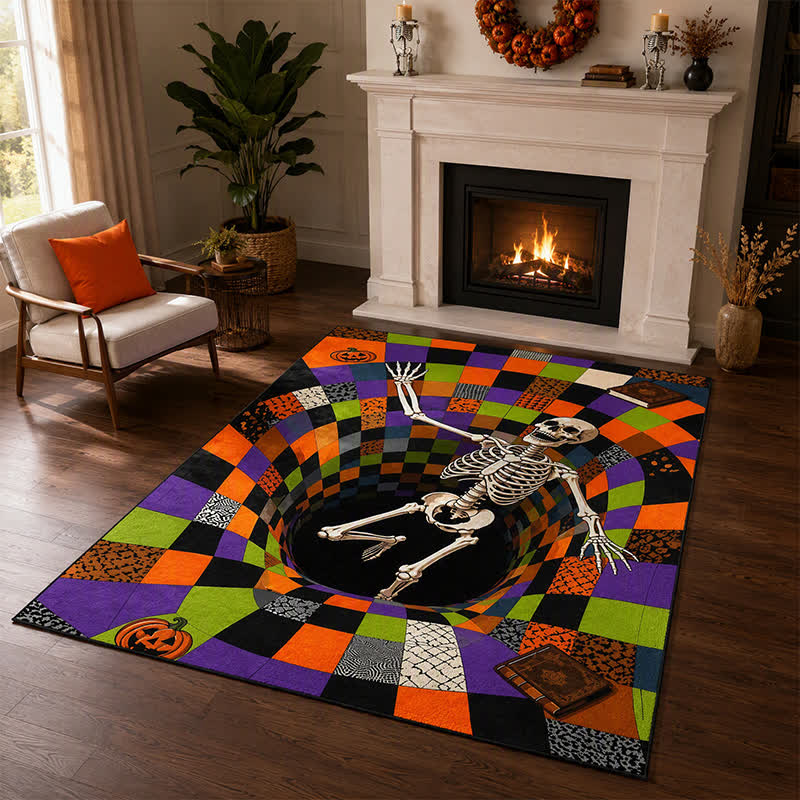 Oryx Skeleton Area Rug | 3D Vortex, Washable Polyester, Non-Slip 0