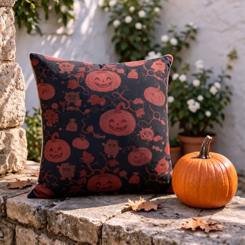 Ovela Decorative Pillow | Cotton Halloween Design, 18x18 Inches 5