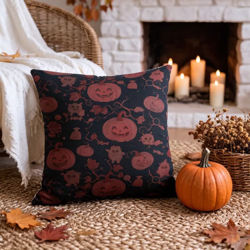 Ovela Decorative Pillow | Cotton Halloween Design, 18x18 Inches 7