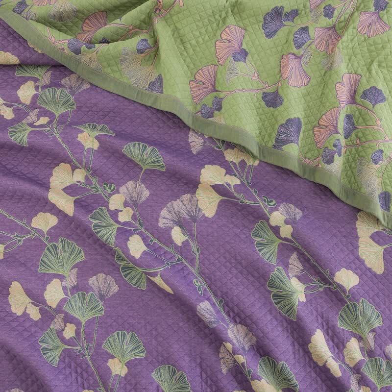 Ovela Ginkgo Leaf Quilt | 100% Cotton, King Size Duvet 8