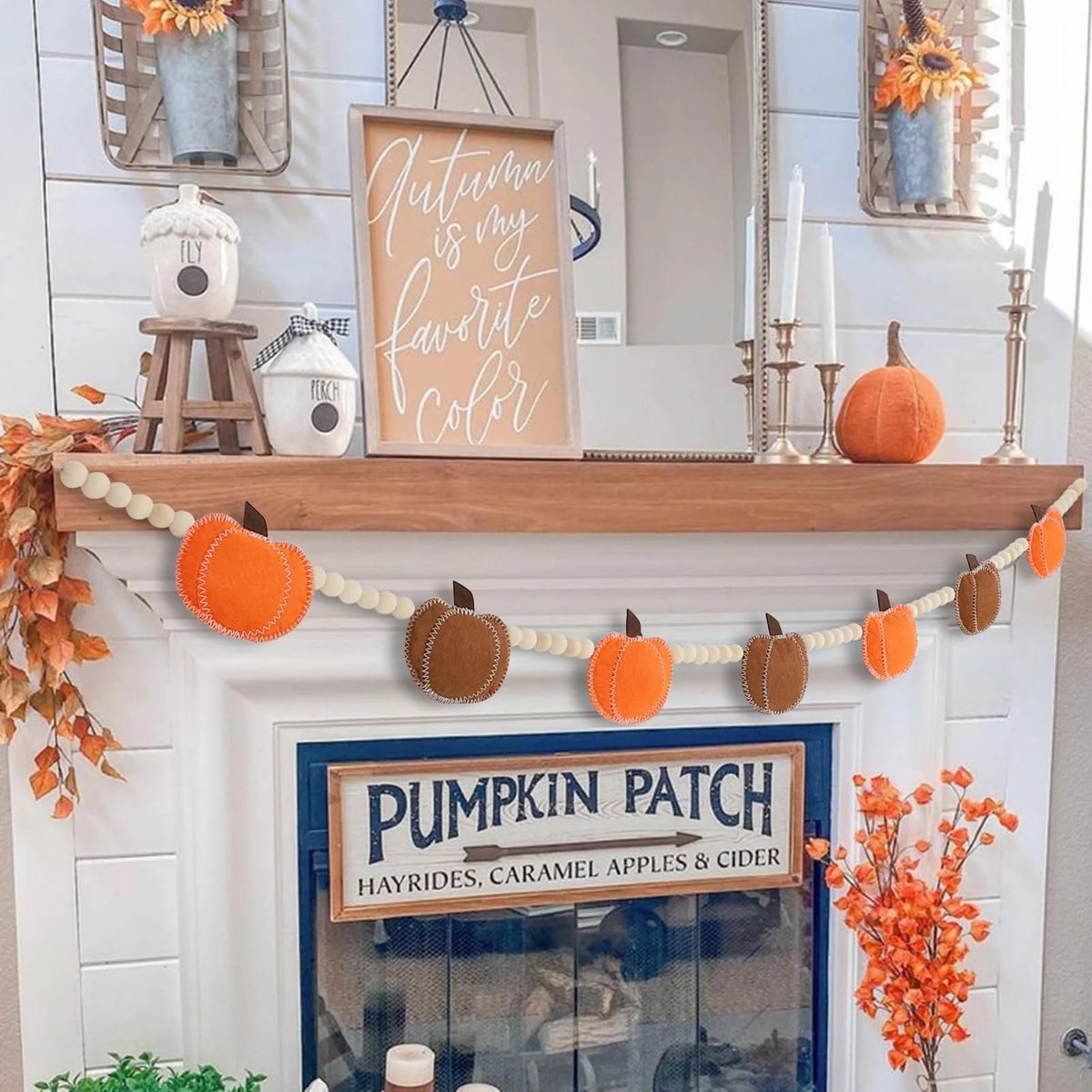 Pavo Pumpkin Garland | Felt and Wooden Beads Indoor Decoration 2