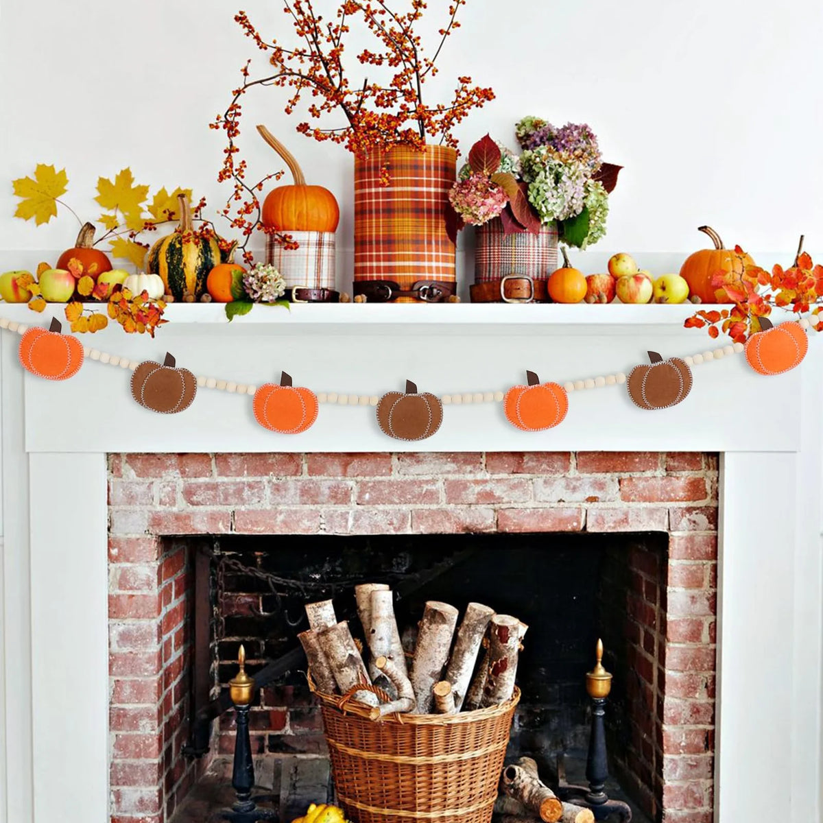 Pavo Pumpkin Garland | Felt and Wooden Beads Indoor Decoration 5