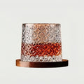 Raven Whiskey Glass | Lead-Free Crystal, Rotating Base with Wood Coaster 0