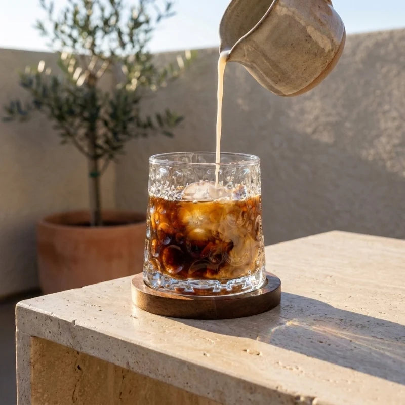 Raven Whiskey Glass | Lead-Free Crystal, Rotating Base with Wood Coaster 3