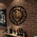 Ravenna Large Wall Clock | MDF Wood Gear Design, Silent Quartz Movement 0