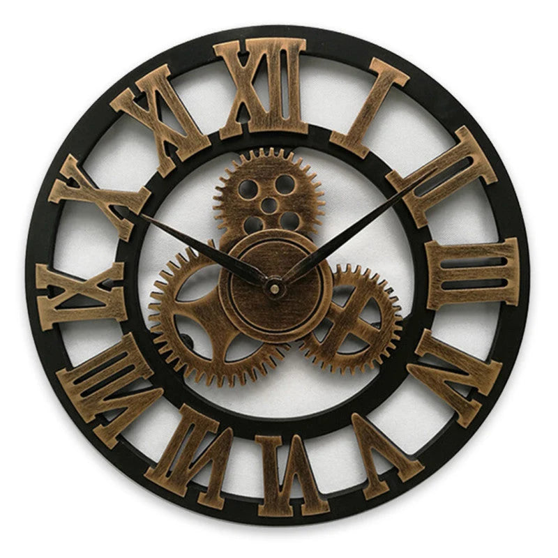Ravenna Large Wall Clock | MDF Wood Gear Design, Silent Quartz Movement 2