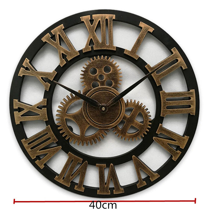 Ravenna Large Wall Clock | MDF Wood Gear Design, Silent Quartz Movement 3