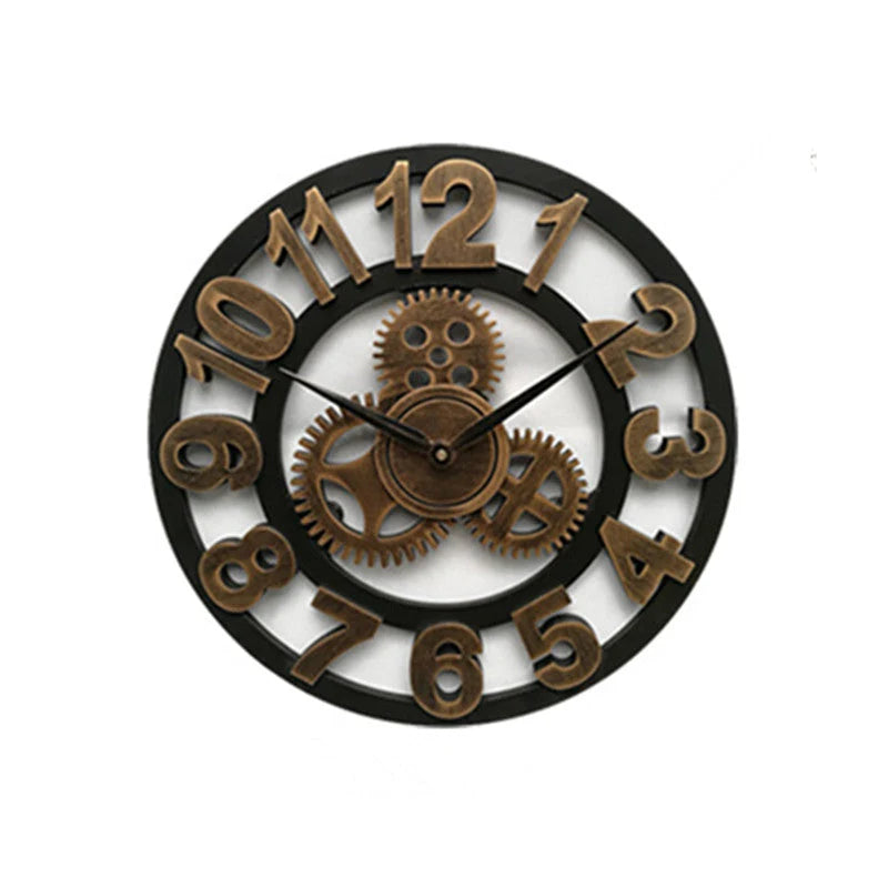 Ravenna Large Wall Clock | MDF Wood Gear Design, Silent Quartz Movement 4