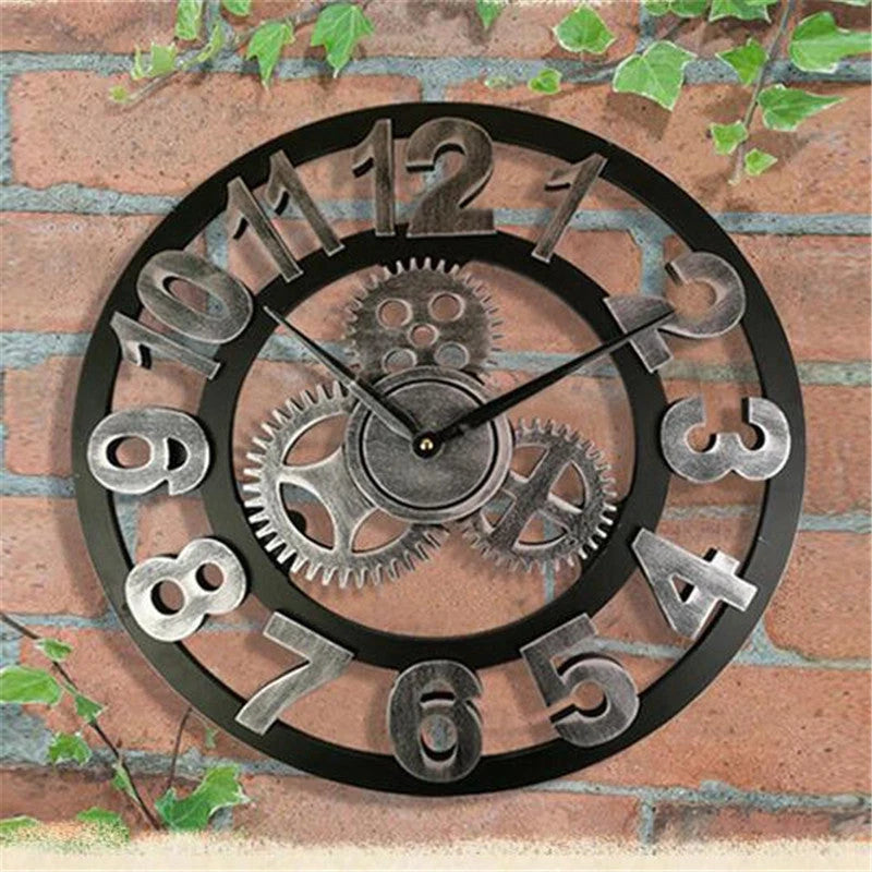 Ravenna Large Wall Clock | MDF Wood Gear Design, Silent Quartz Movement 8