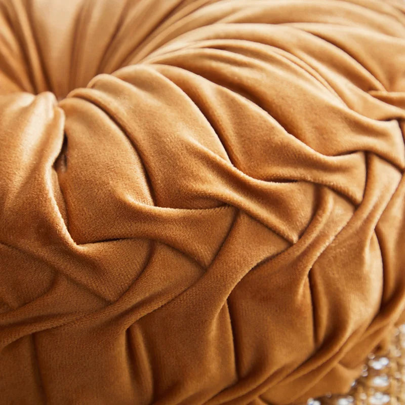 Reno Round Pillow | Velvet Fabric, 14-Inch Diameter 5