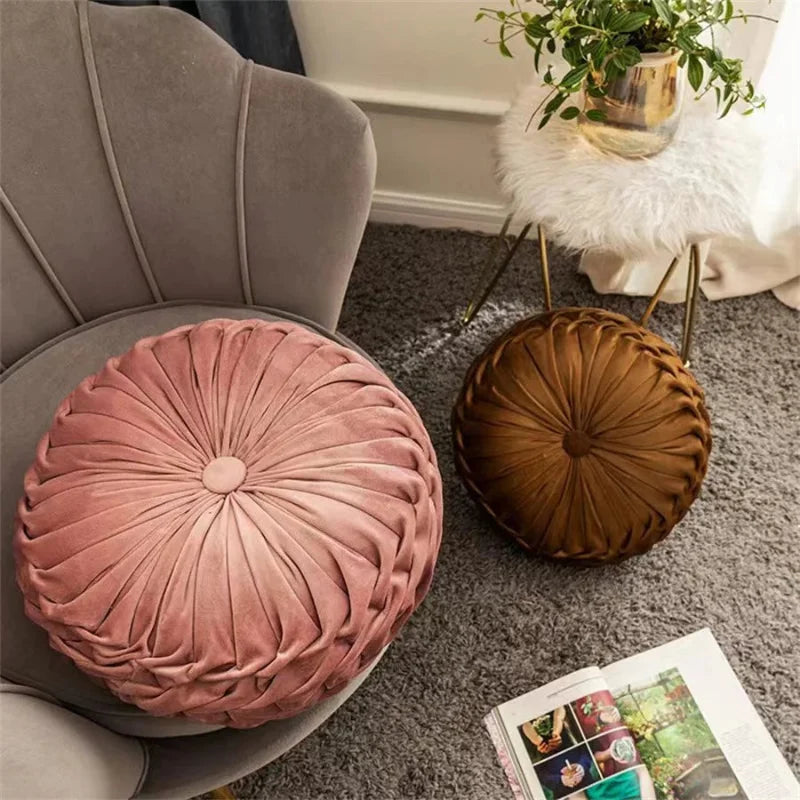 Reno Round Pillow | Velvet Fabric, 14-Inch Diameter 6