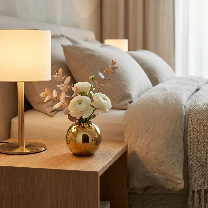 Rondo Large Ceramic Vase | Spherical Gold Finish 3