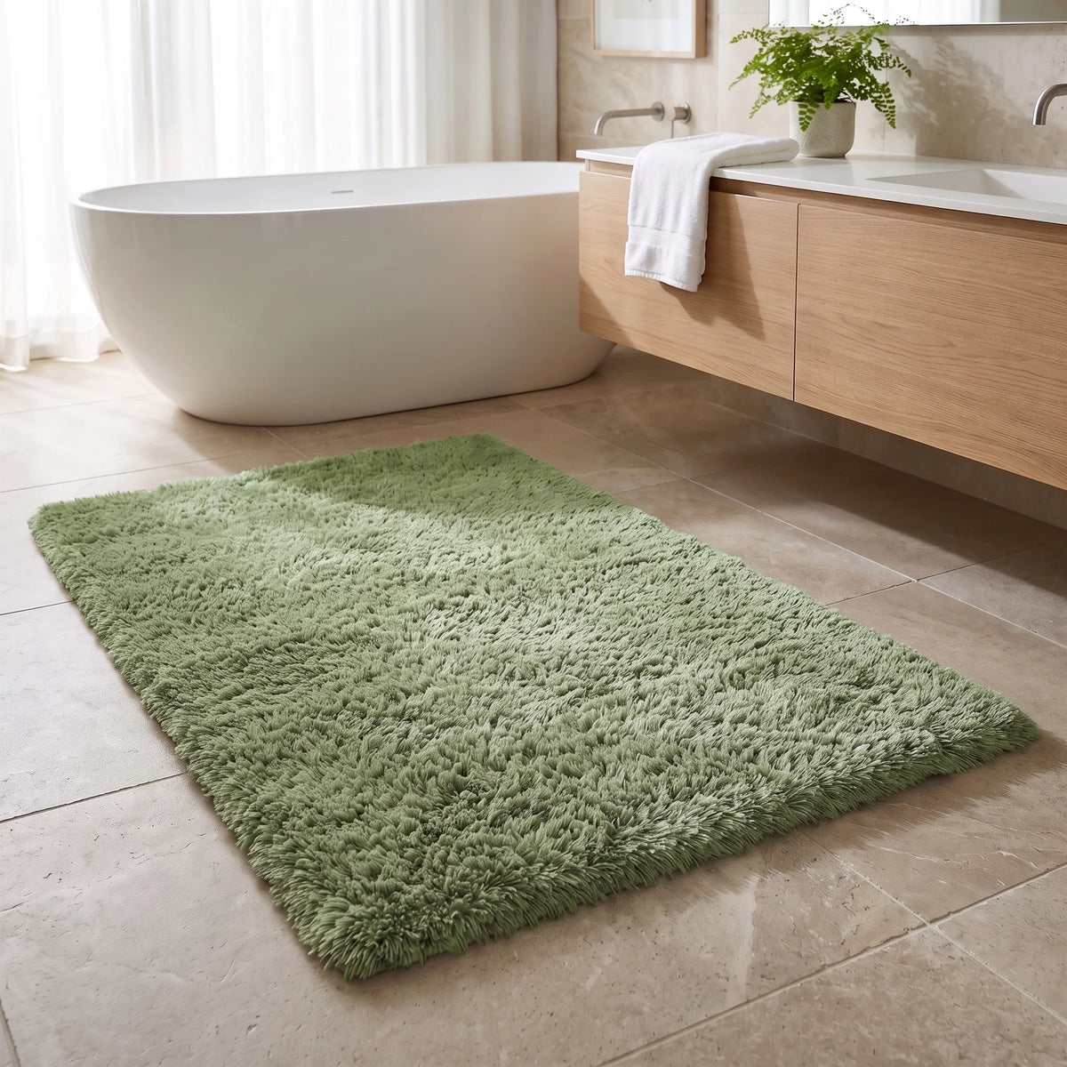Sable Bath Rug | Plush Microfiber, Non-Slip Backing 0