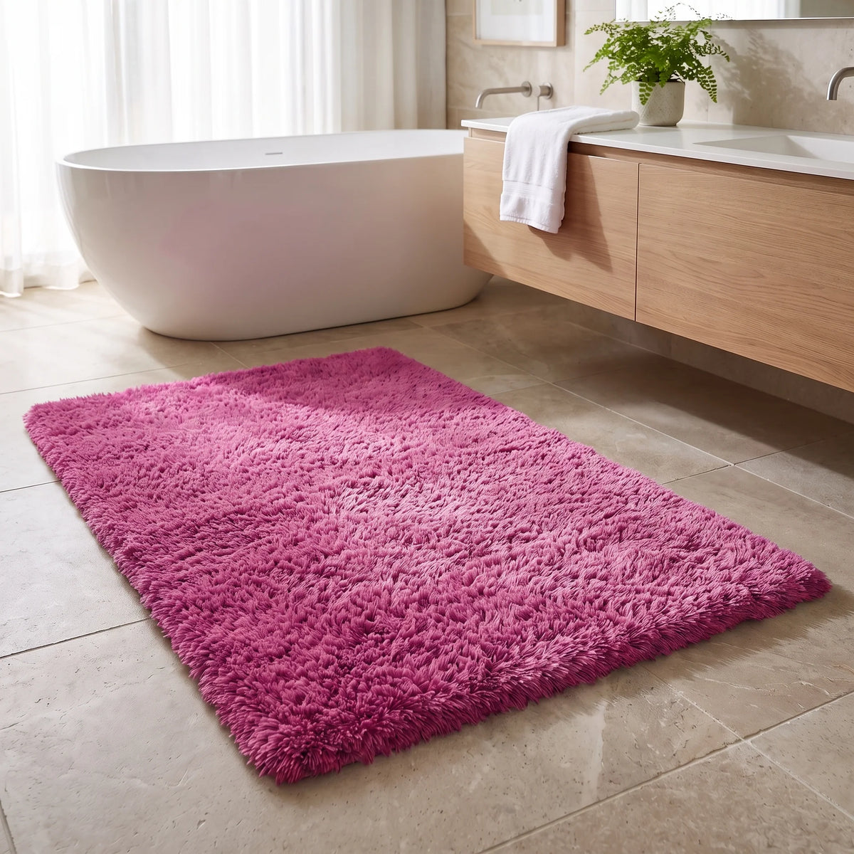 Sable Bath Rug | Plush Microfiber, Non-Slip Backing 1