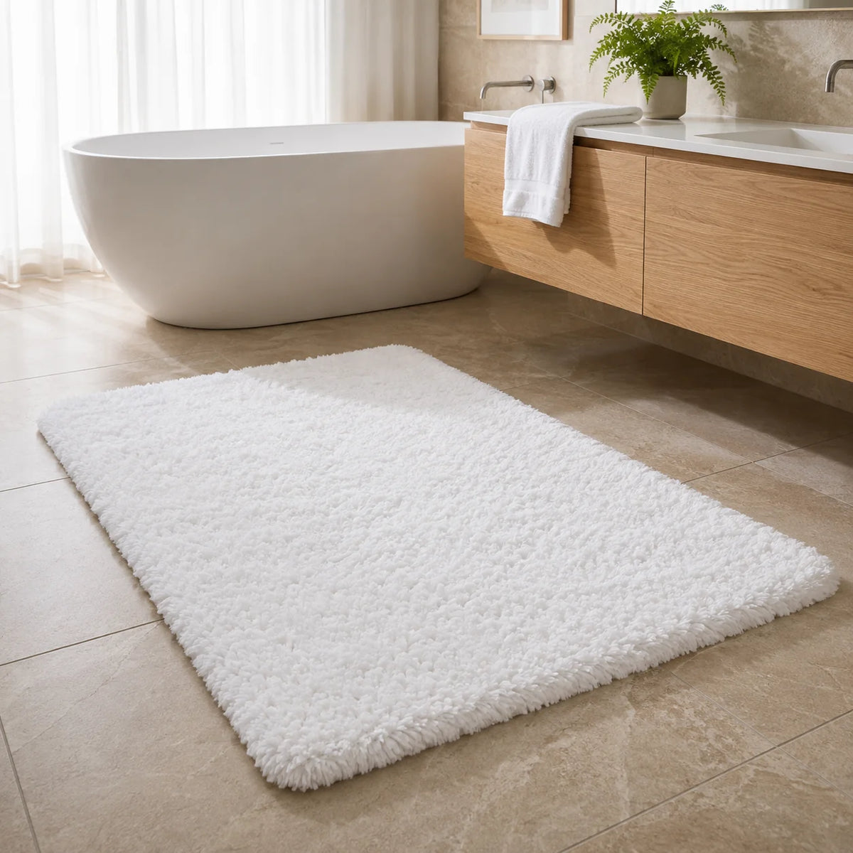 Sable Bath Rug | Plush Microfiber, Non-Slip Backing 11