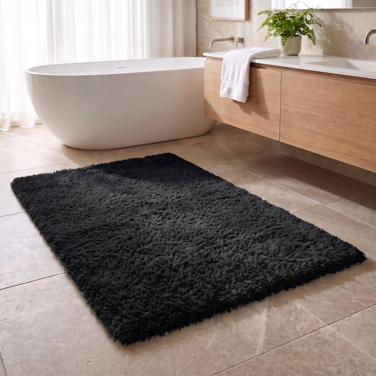 Sable Bath Rug | Plush Microfiber, Non-Slip Backing 13