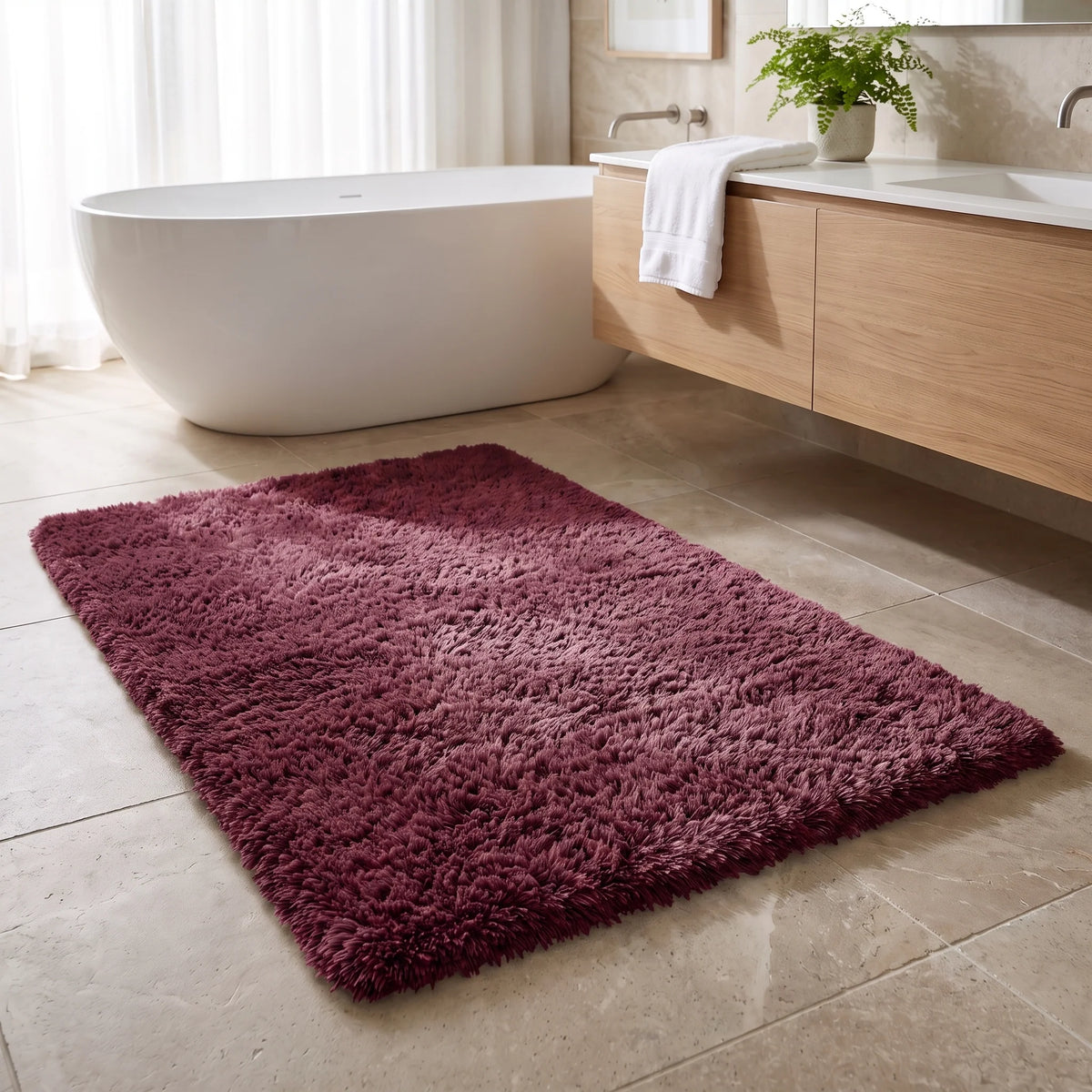 Sable Bath Rug | Plush Microfiber, Non-Slip Backing 2
