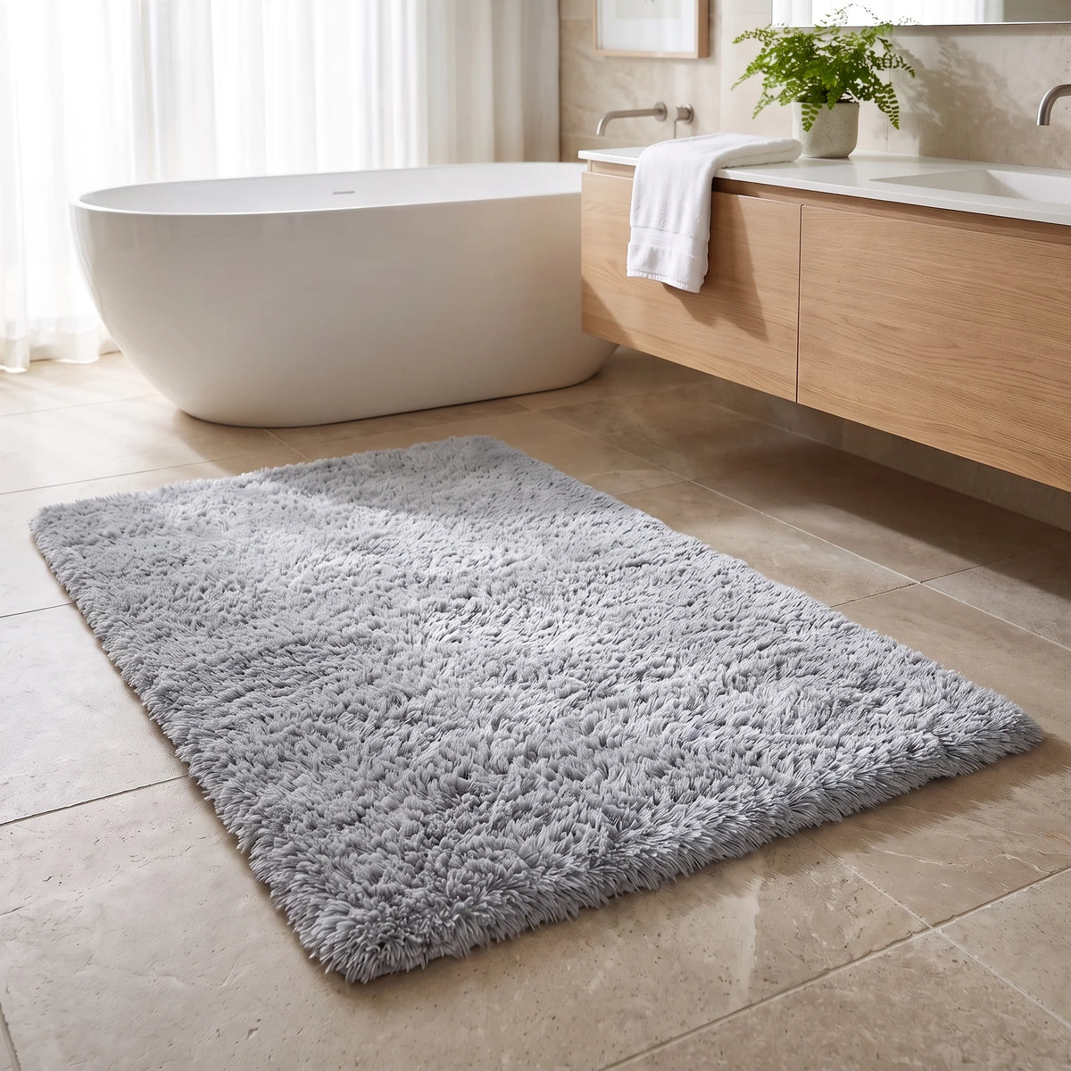 Sable Bath Rug | Plush Microfiber, Non-Slip Backing 3