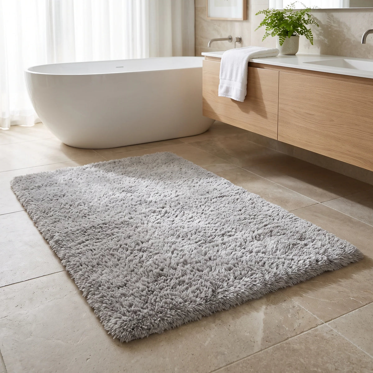 Sable Bath Rug | Plush Microfiber, Non-Slip Backing 5