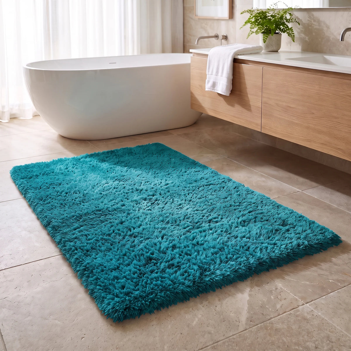 Sable Bath Rug | Plush Microfiber, Non-Slip Backing 8