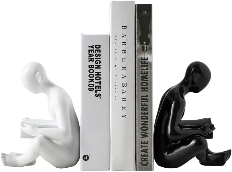 Sculptura Bookend | Nordic Resin, Seated Reading Man Design 4