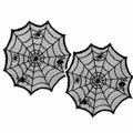 ShadowWeb Placemats | Black Polyester Spiderweb Design, Disposable Set of 2, 4, or 8 0
