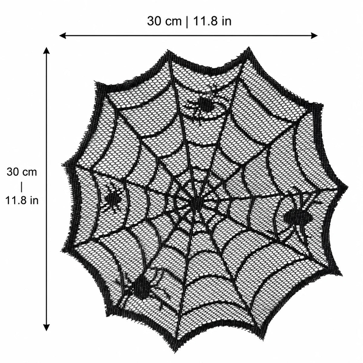 ShadowWeb Placemats | Black Polyester Spiderweb Design, Disposable Set of 2, 4, or 8 2