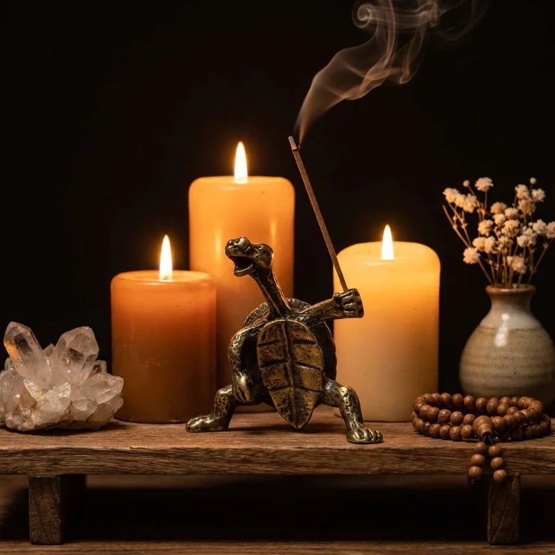 Talon Turtle Incense Holder | Brass, Vintage Design for Sticks 6