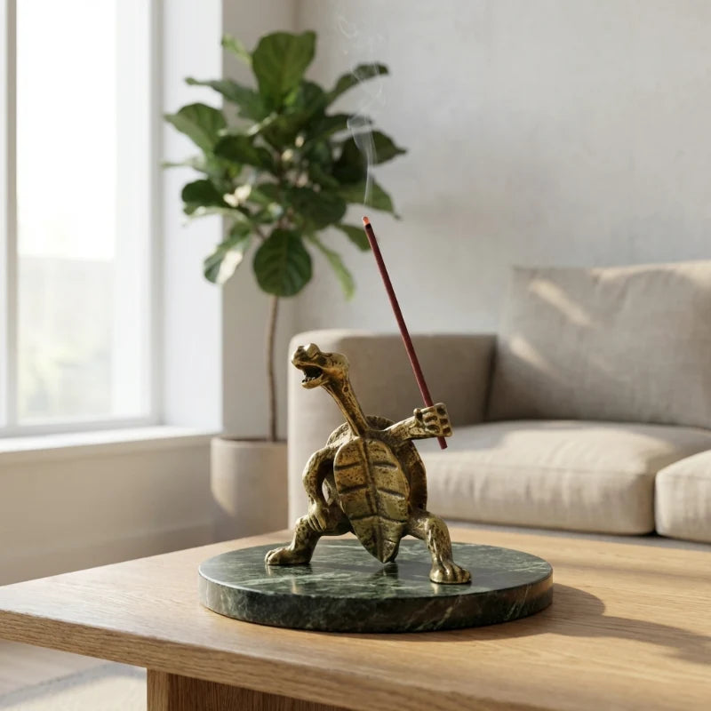 Talon Turtle Incense Holder | Brass, Vintage Design for Sticks 8
