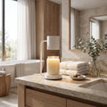 Tepore Dorato Candle Warmer Lamp | Metal & Glass, Adjustable Brightness 0