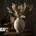 Tera Large Flower Vase | Handmade Ceramic Clay, Textured Design 0