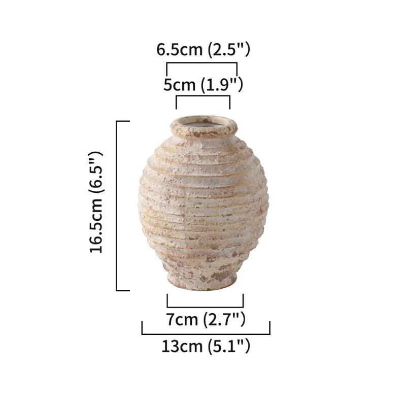 Tera Large Flower Vase | Handmade Ceramic Clay, Textured Design 6