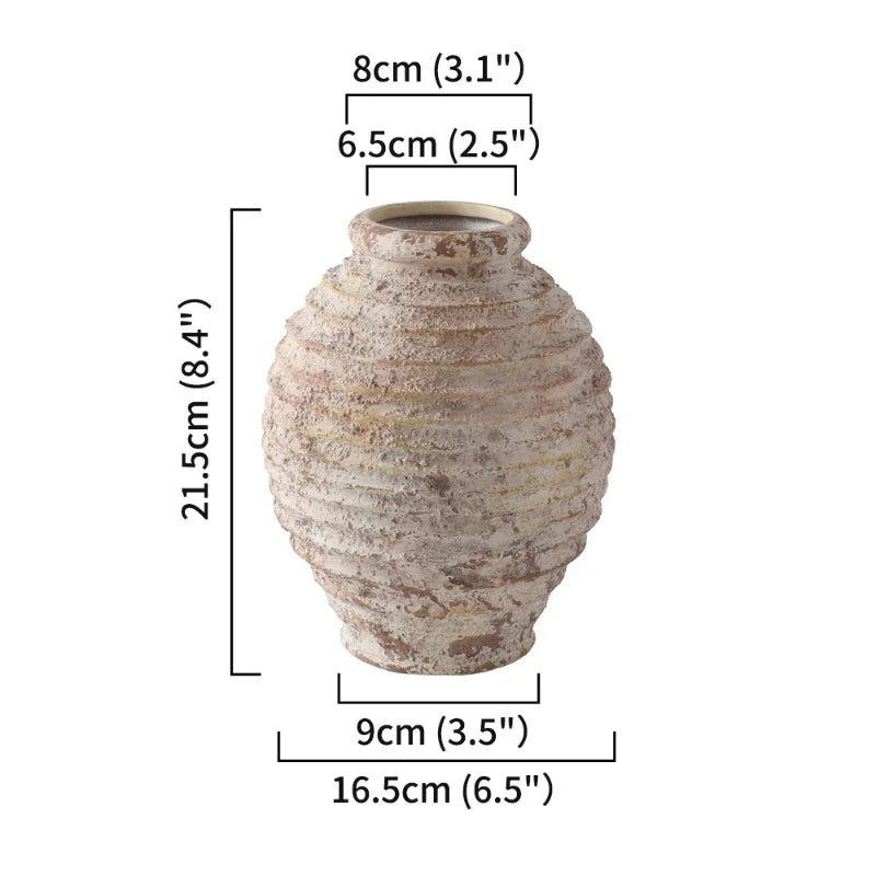 Tera Large Flower Vase | Handmade Ceramic Clay, Textured Design 7