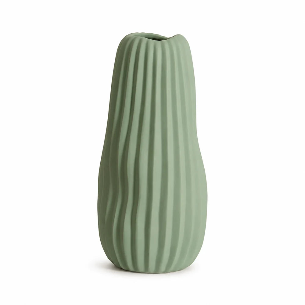 Vento Ceramic Vase | Sculptural, Matte Finish, Sage Color 2