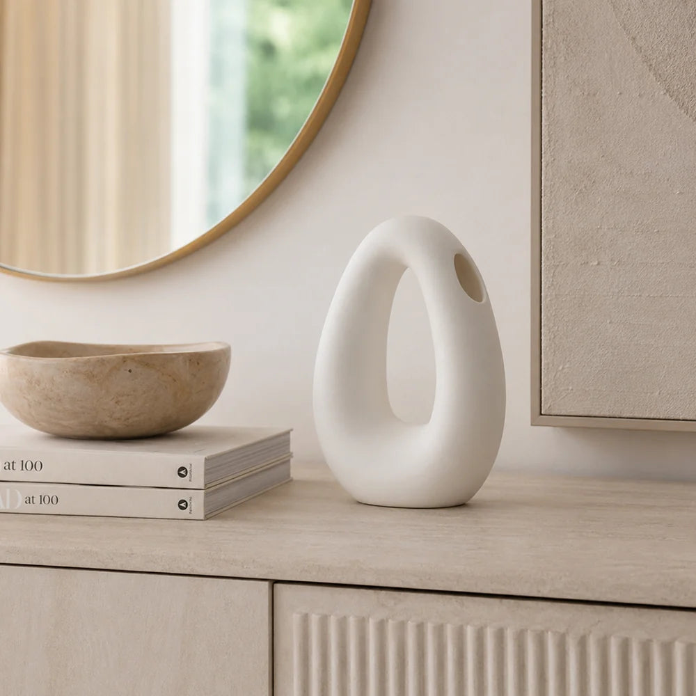 Vero Oval Vase | Ceramic, Matte Finish for Modern Decor 1