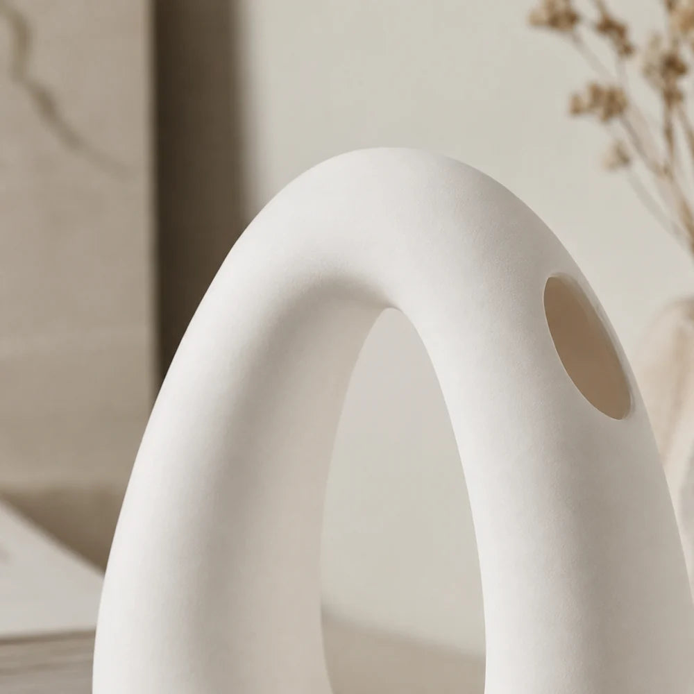Vero Oval Vase | Ceramic, Matte Finish for Modern Decor 3