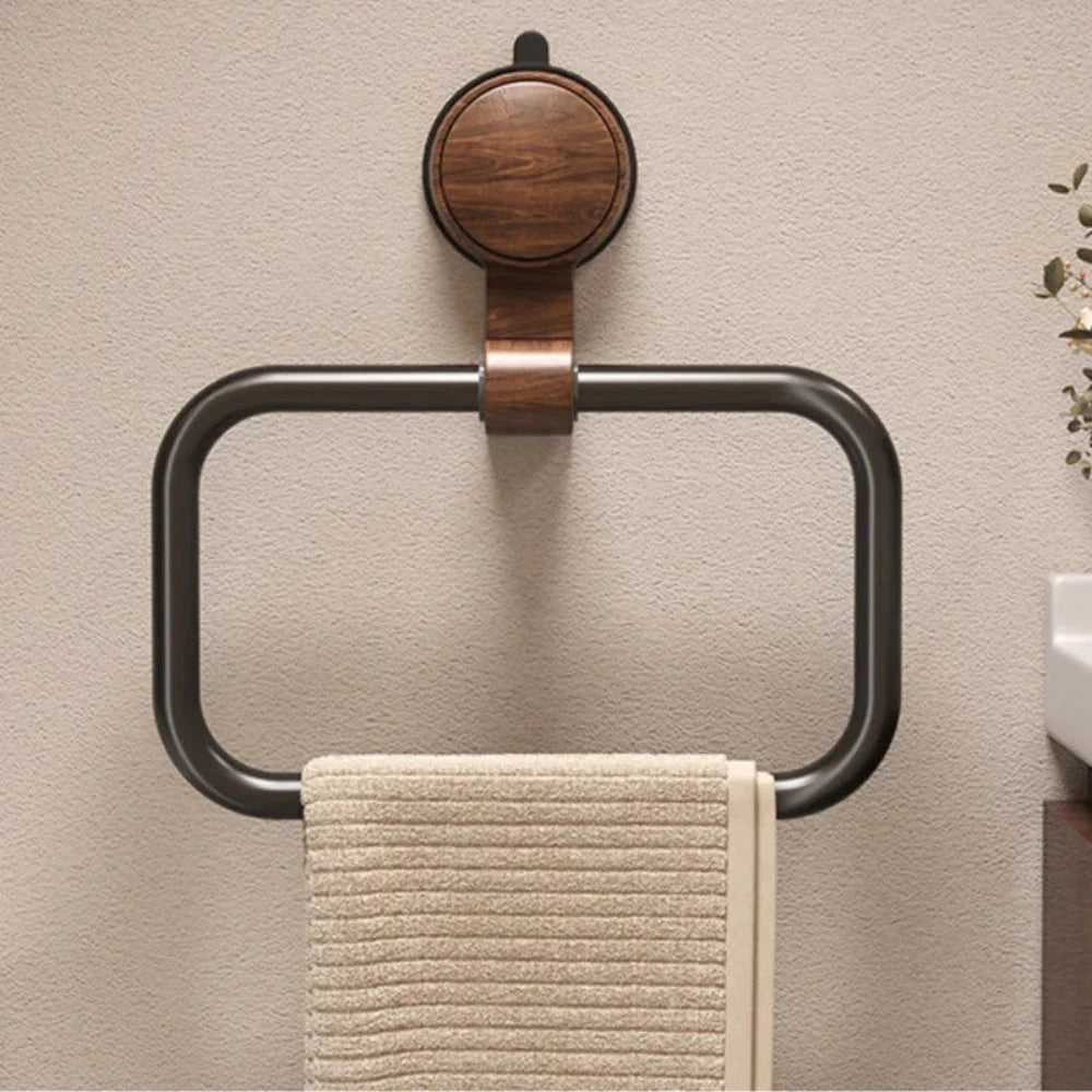 Vero Towel Rack | Removable Suction Base, Walnut Finish 2