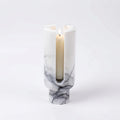 Vesta Candle Holder | Natural Marble Sculptural Design, U-Shaped Cradle 0