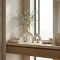 Wren Nordic Vase Set | Ceramic, Matte White, 2-Piece 0