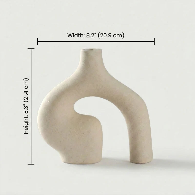 Wren Nordic Vase Set | Ceramic, Matte White, 2-Piece 4