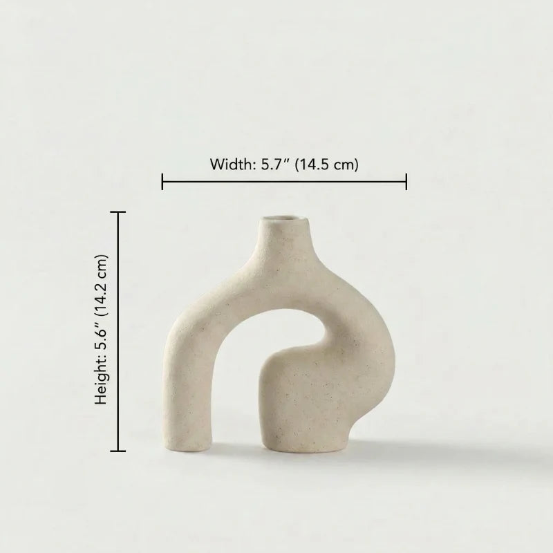 Wren Nordic Vase Set | Ceramic, Matte White, 2-Piece 5