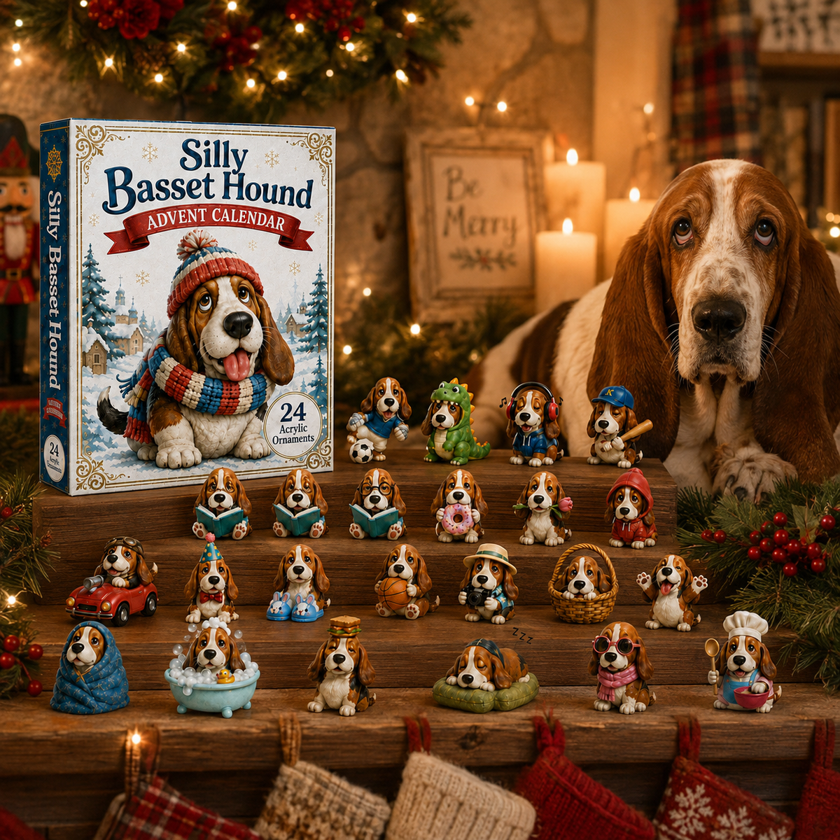 Basset Hound Christmas design