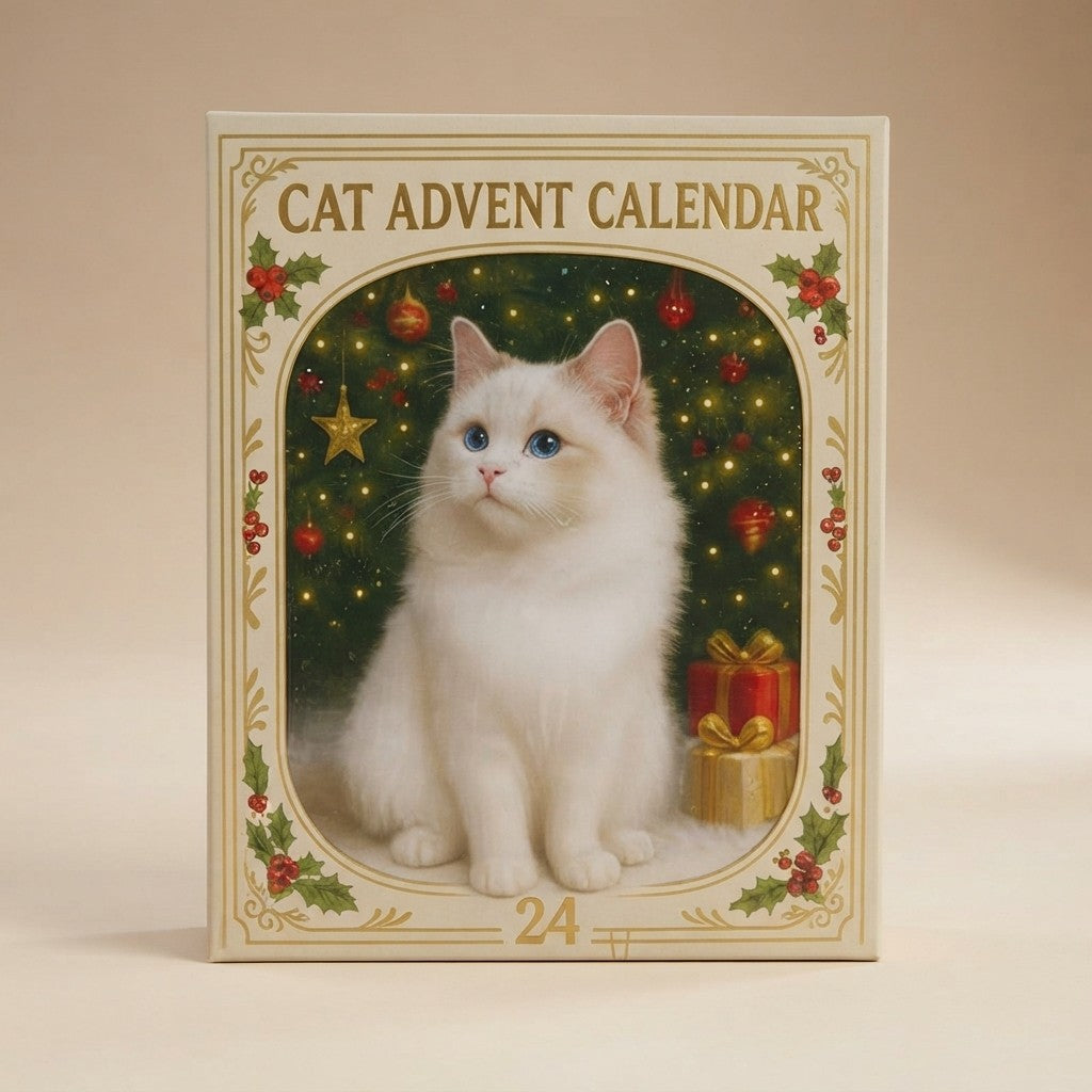 Cat Advent Calendar with 24 ornaments